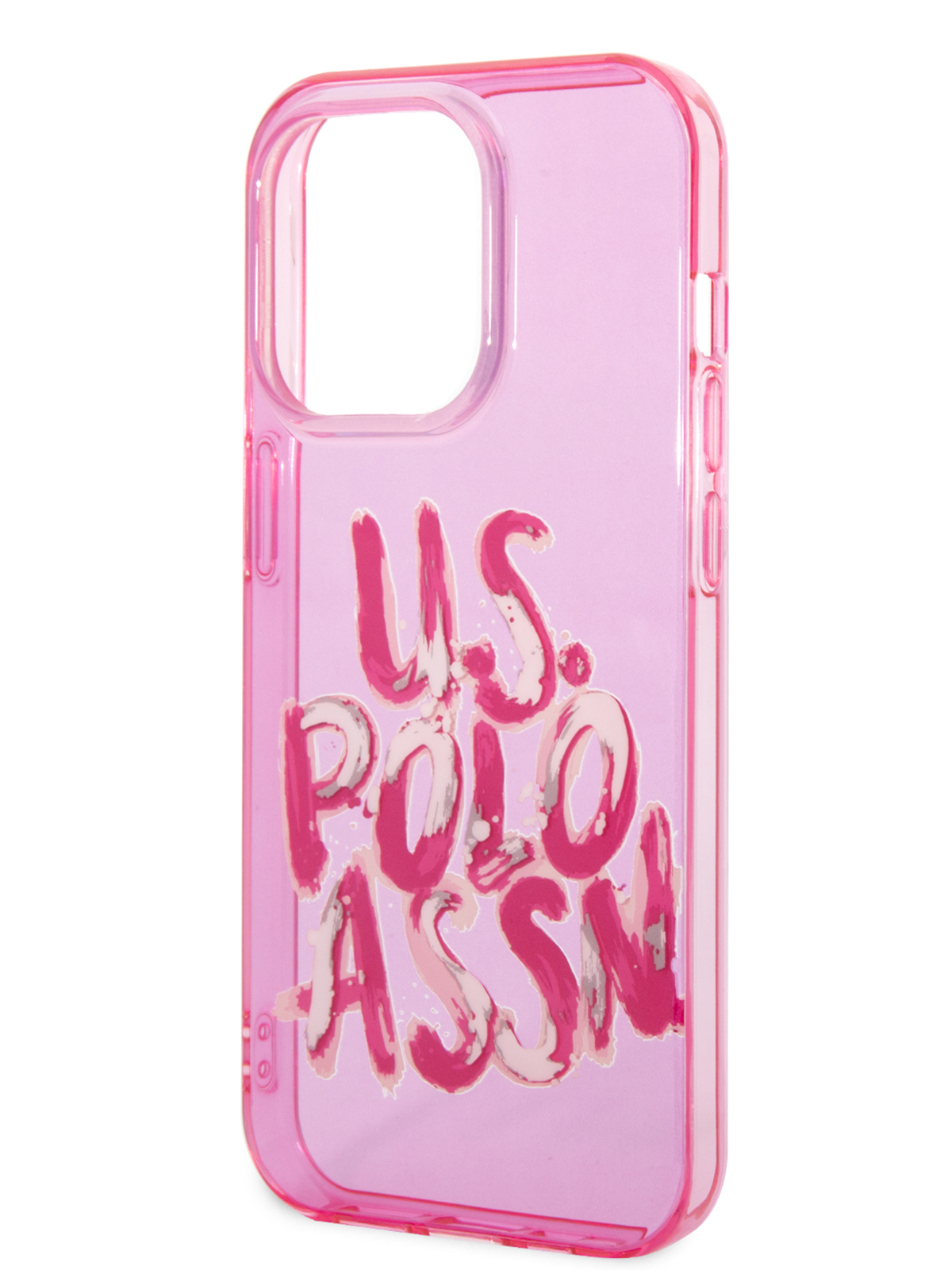 Чехол U.S. Polo для iPhone 14 Pro Graffiti logo Hard Pink