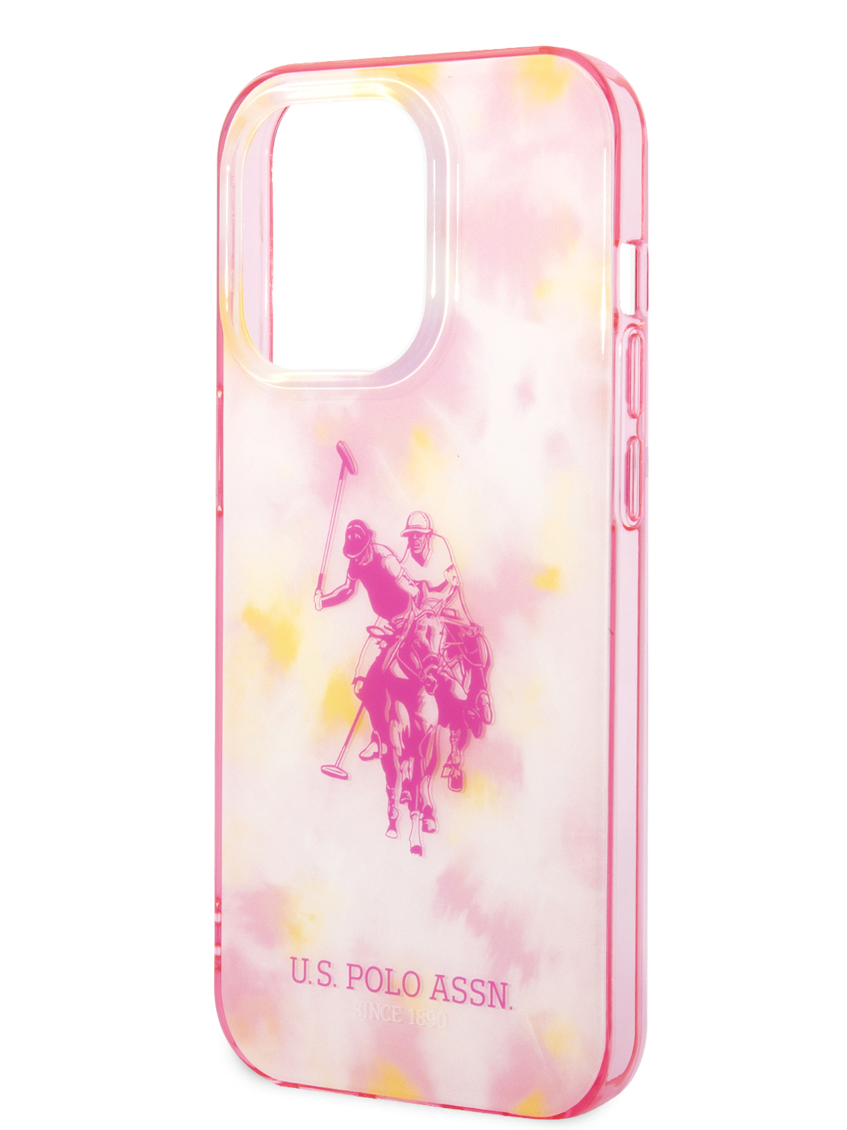 Чехол U.S. Polo для iPhone 14 Pro Double horse Hard Pink