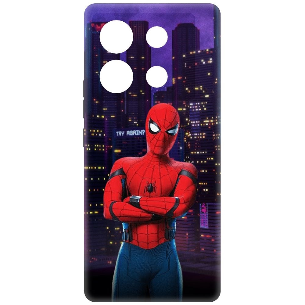 

Чехол-накладка Krutoff Soft Case Человек-Паук. На крыше для Infinix Zero 30 5G черный
