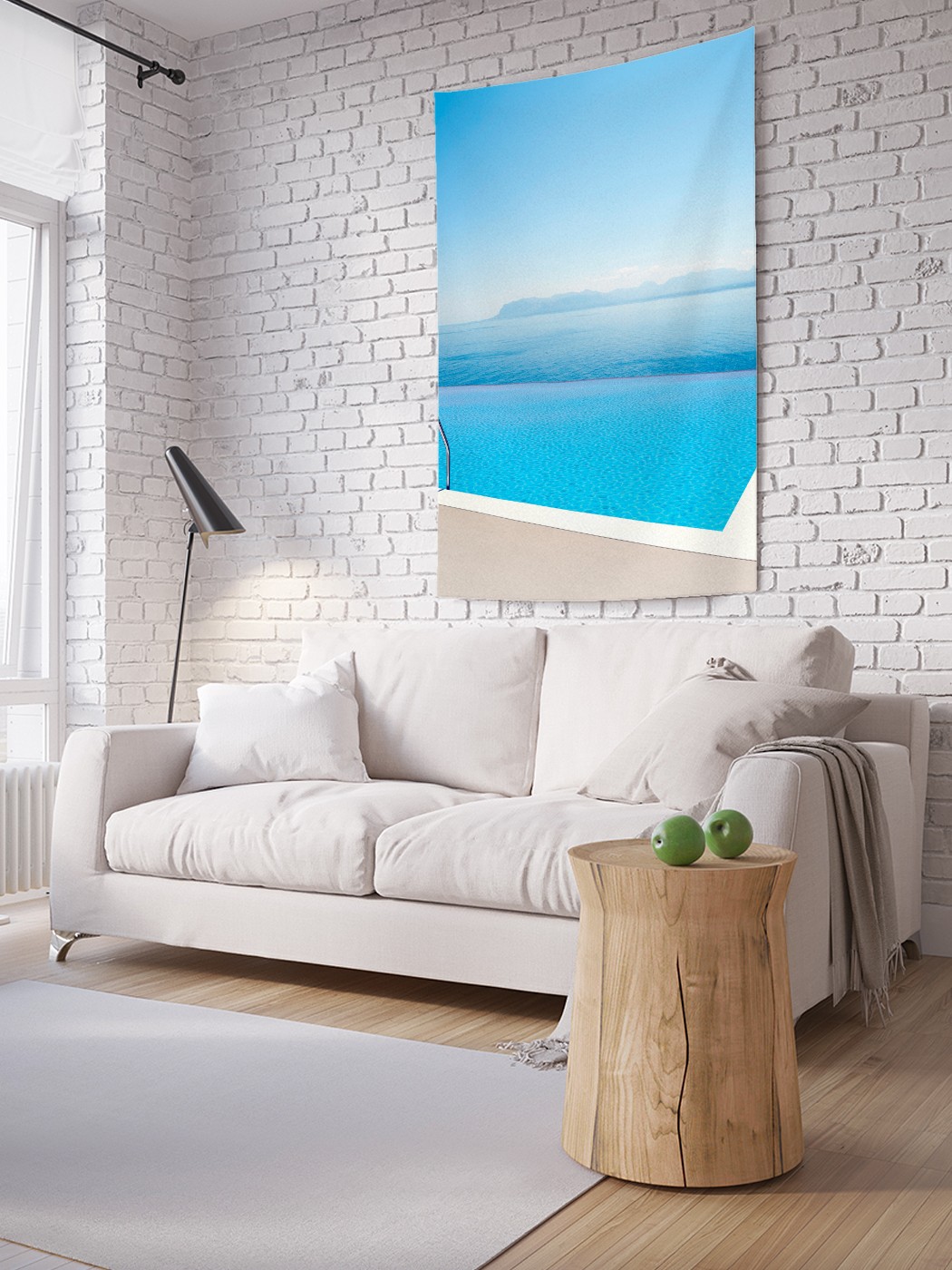фото Вертикальное фотопанно на стену joyarty "бассейн в море", 150x200 см
