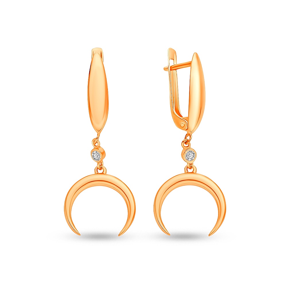 

Серьги подвески из серебра 585Gold 702011152, фианит, 702011152