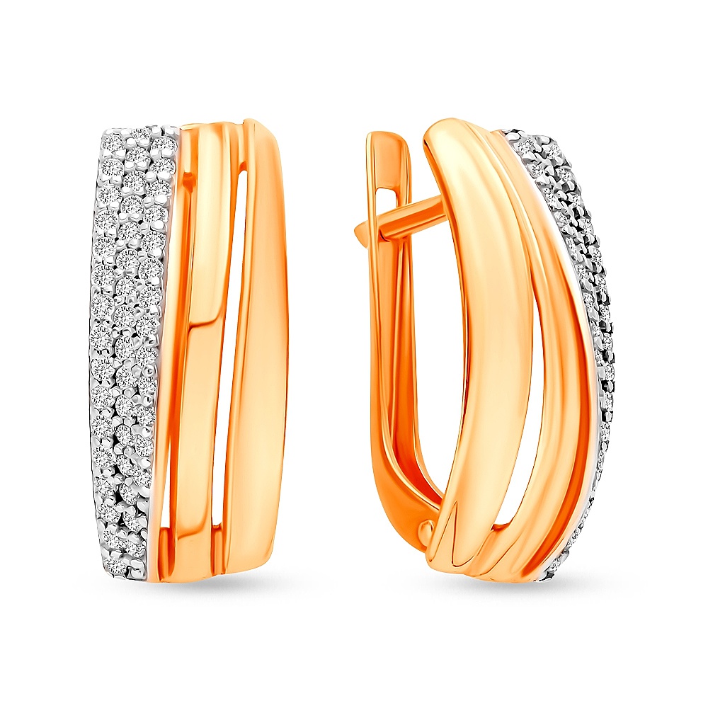 

Серьги из серебра 585Gold 702011155, фианит, 702011155