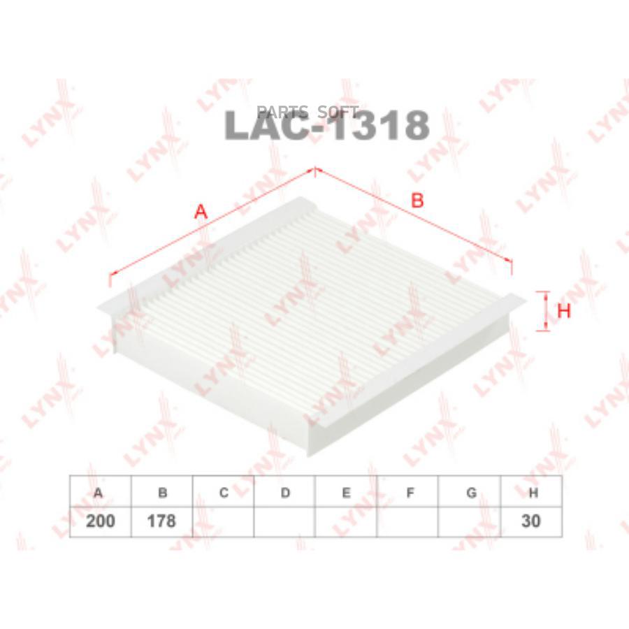 

Фильтр Салона Lac-1318 Nsin0019689970 LYNXauto арт. LAC1318