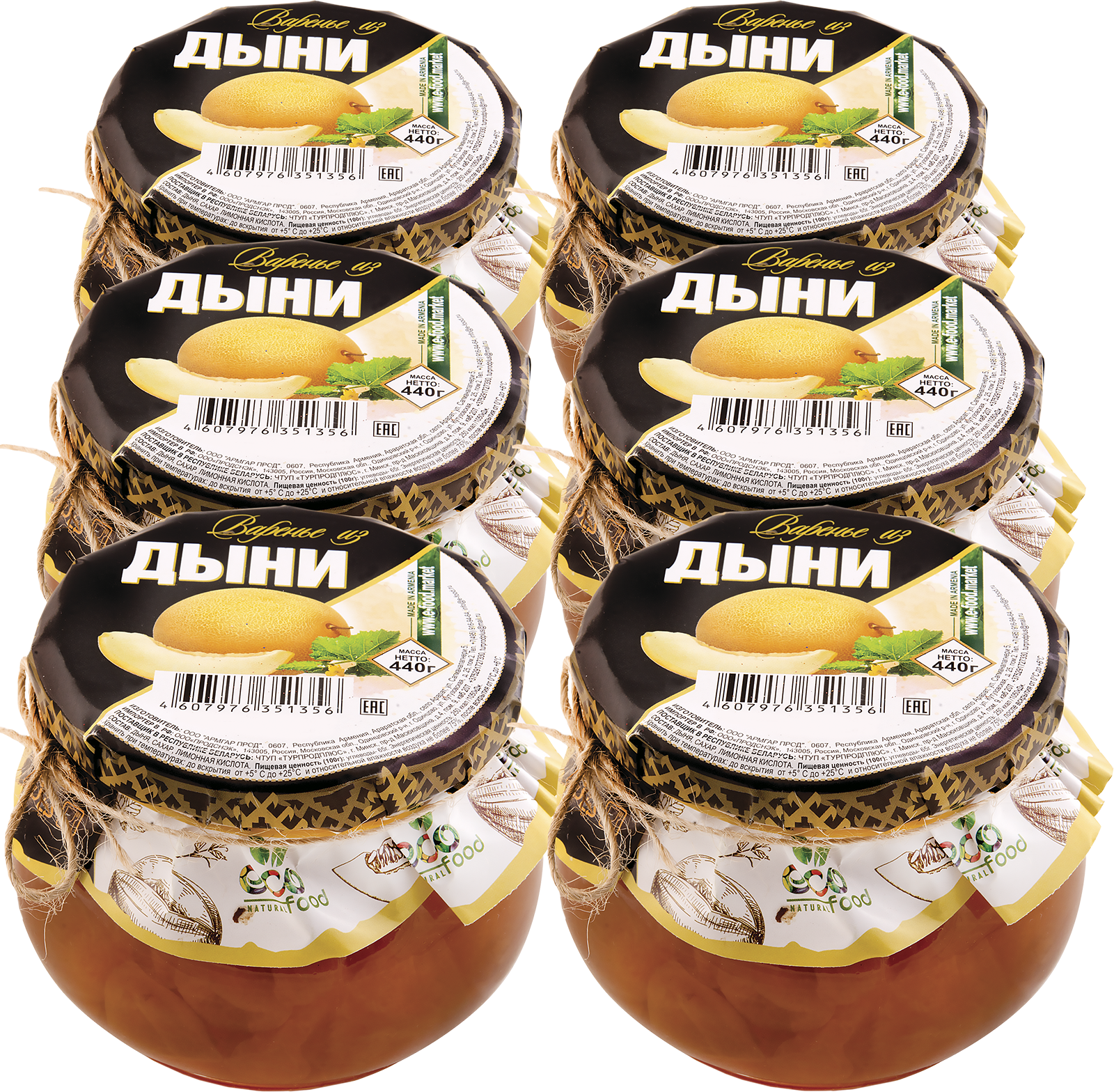 

Варенье ECOFOOD из дыни, 6 шт х 440 г