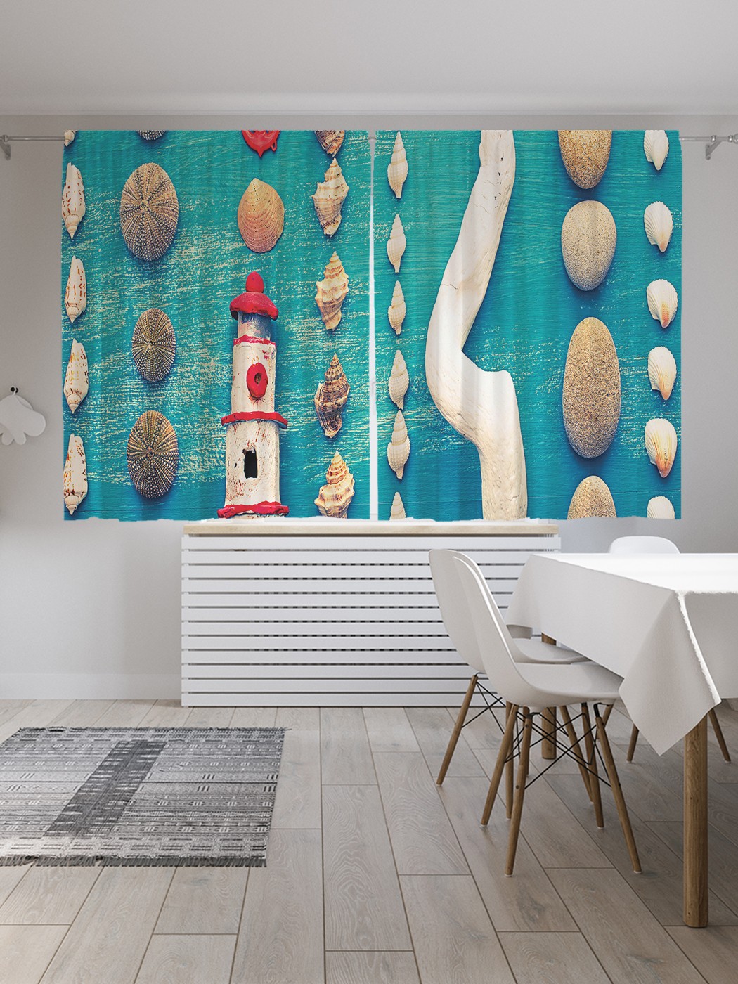 

Классические шторы JoyArty "Морской натюрморт", серия Oxford DeLux, 2 полотна 145x180 см, Морской натюрморт