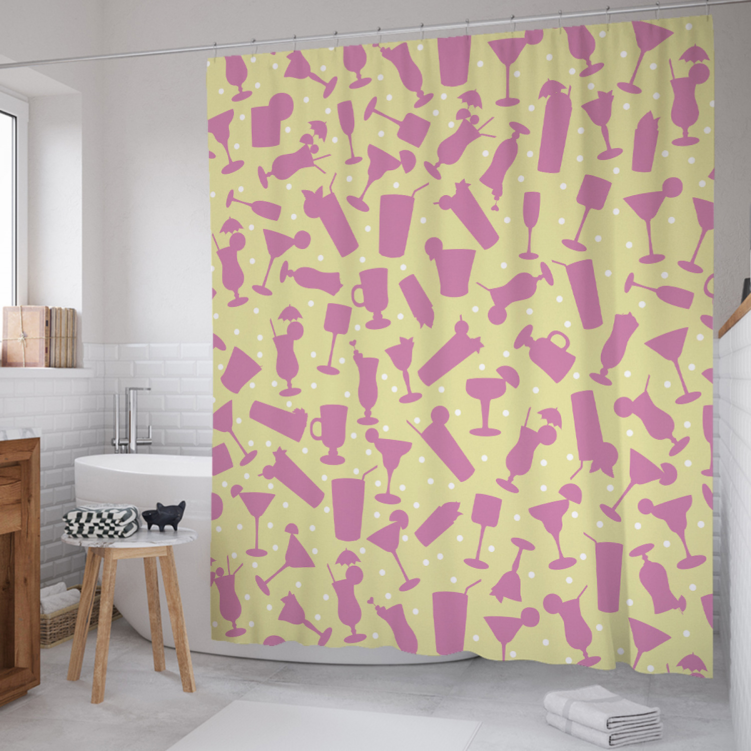 

Штора для ванной JoyArty "День Маргариты" из сатена, 180х200 см с крючками, Розовый, День Маргариты