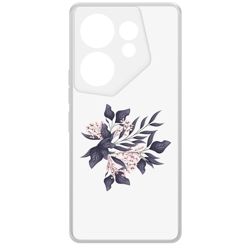 

Чехол-накладка Krutoff Clear Case Розовые бутоны для TECNO Camon 20 Premier, Прозрачный