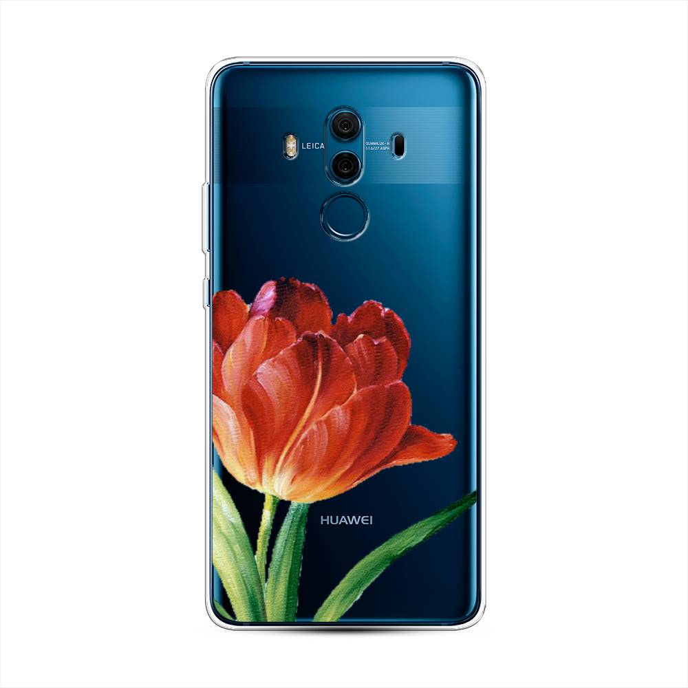 фото Чехол awog "красный тюльпан" для huawei mate 10 pro