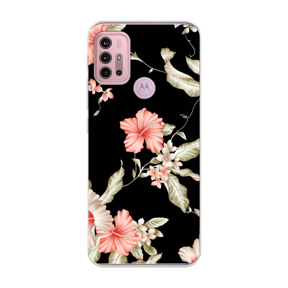 

Чехол Awog на Lenovo K13 Note/Motorola Moto G10/G20/G30 "Цветы на черном", Разноцветный, 242350-8