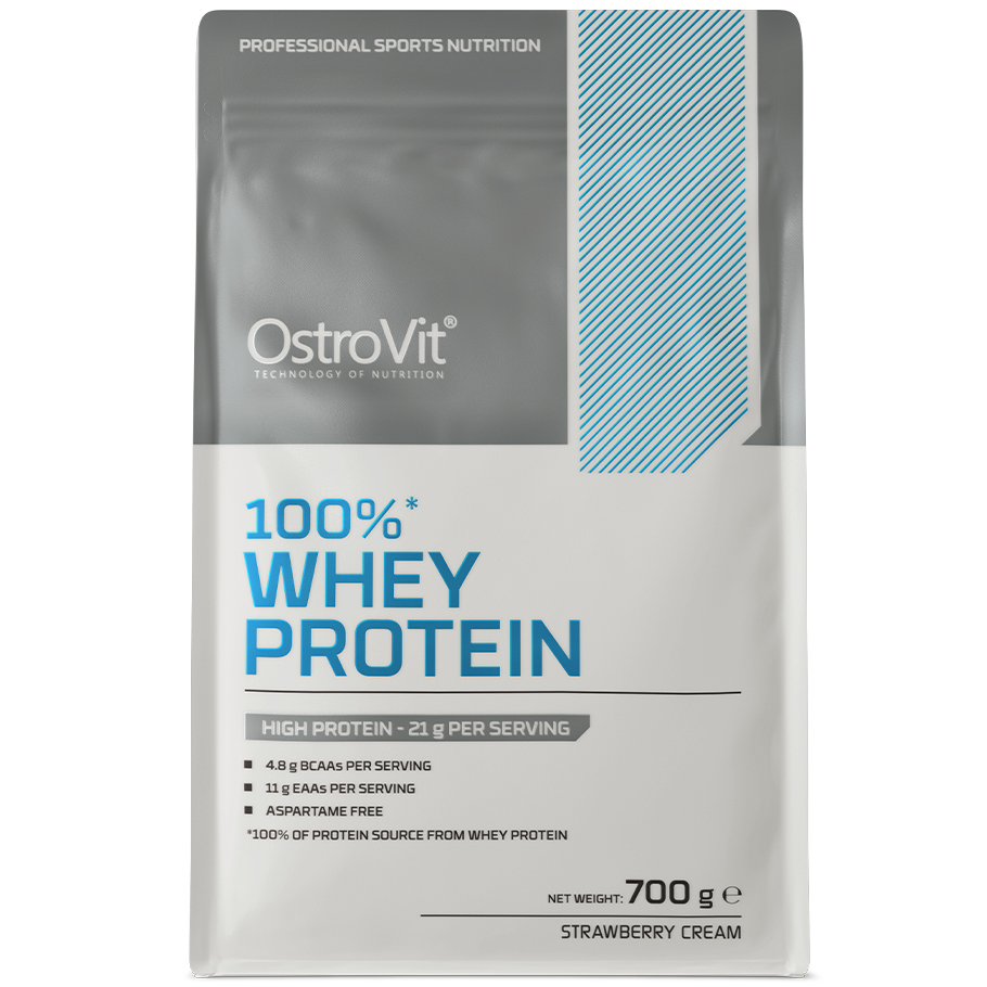 Сывороточный протеин OstroVit 100% Whey Protein 700 грамм, клубничный крем