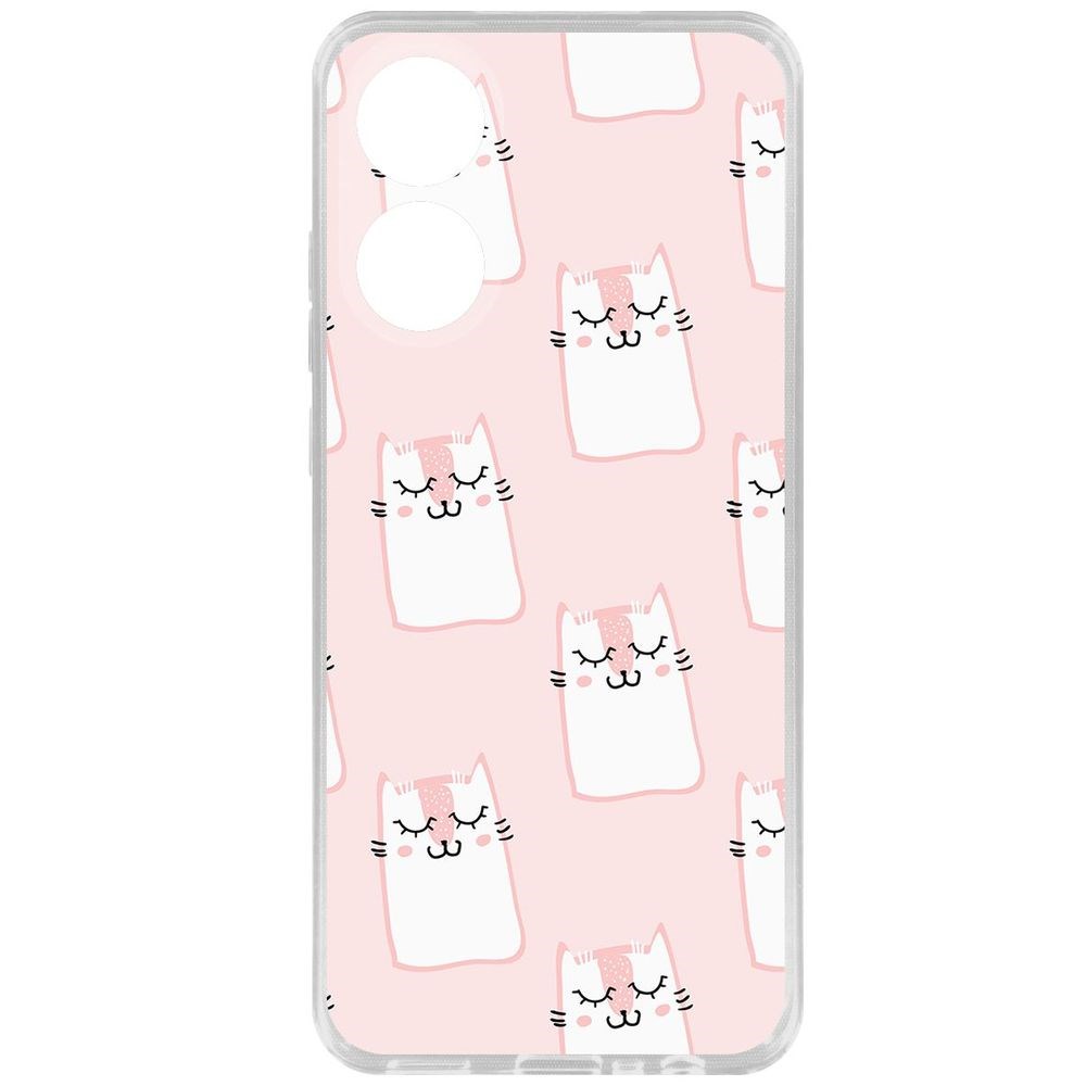

Чехол-накладка Krutoff Clear Case Котики паттерн для Oppo A78 4G, Прозрачный