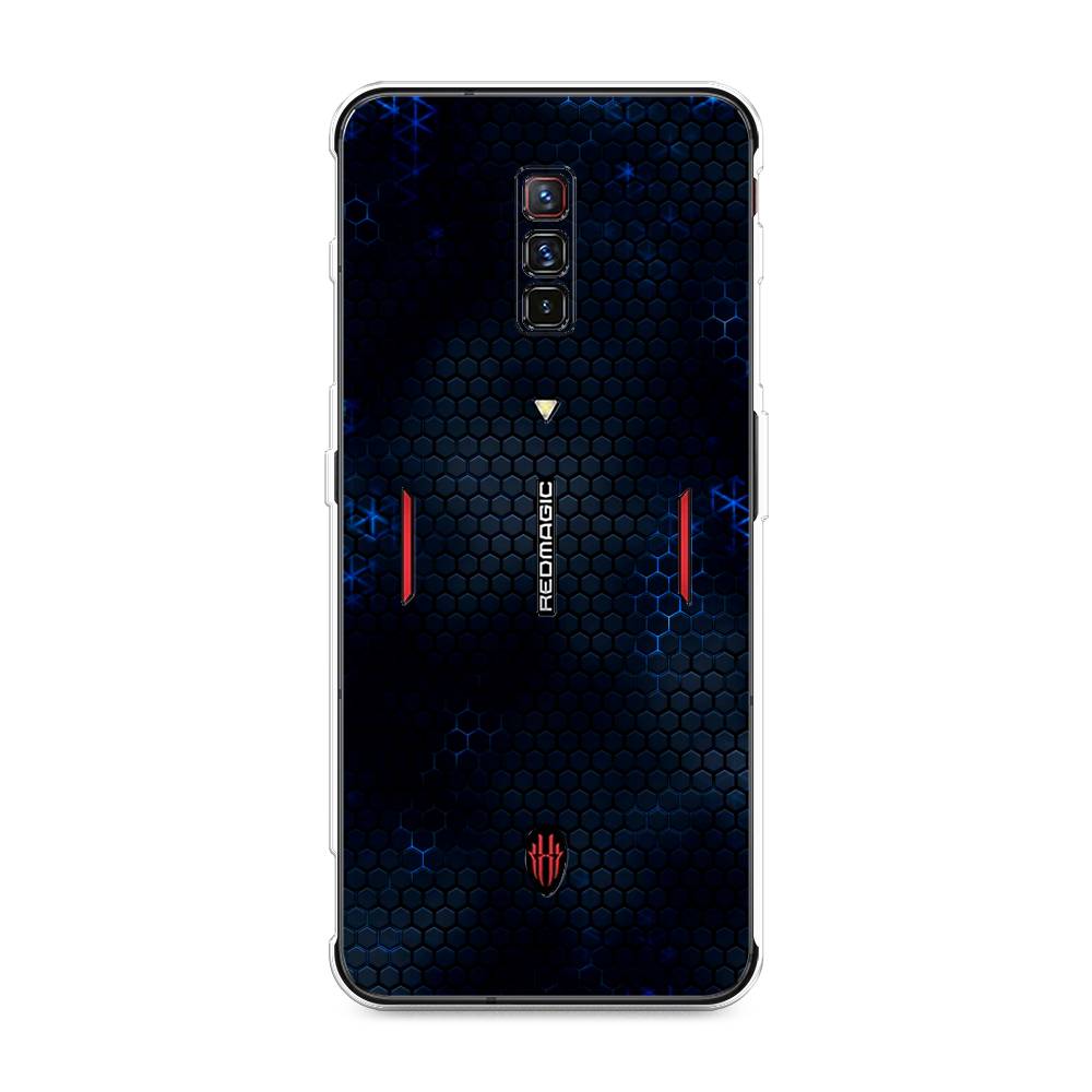 фото Силиконовый чехол "фон соты синие" на zte nubia red magic 6 awog