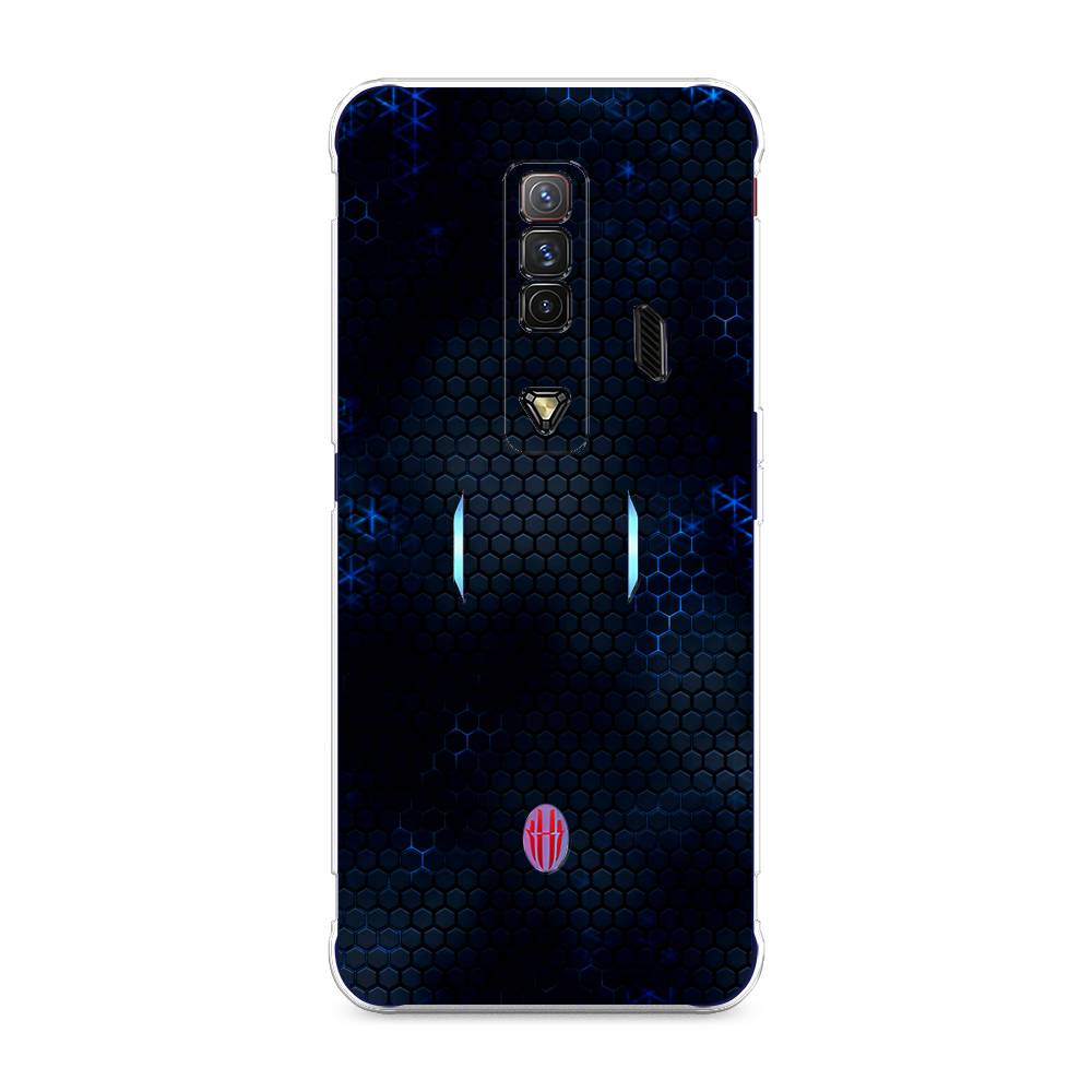 фото Силиконовый чехол "фон соты синие" на zte nubia red magic 7 awog