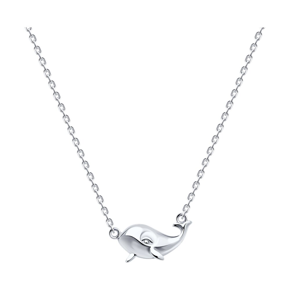 

Колье из серебра 40-45 см SOKOLOV 94070956, фианит, 94070956