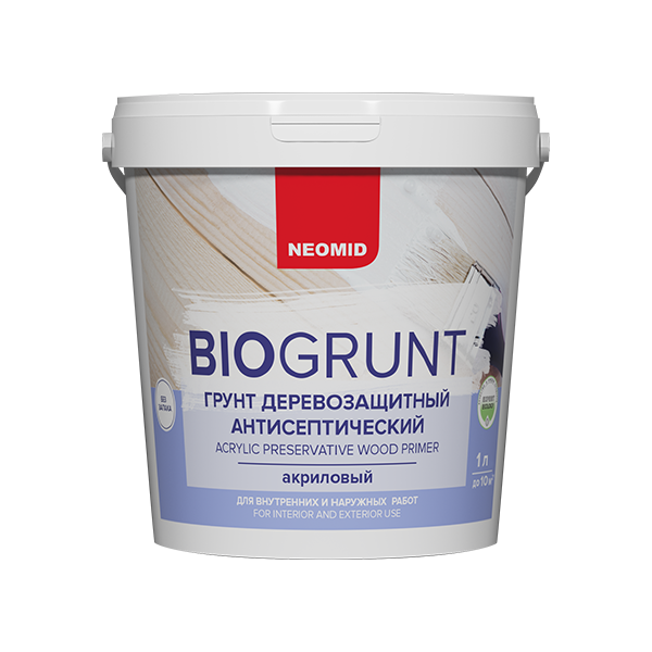 Грунт Neomid Biogrunt антисептический, деревозащитный, 1 л