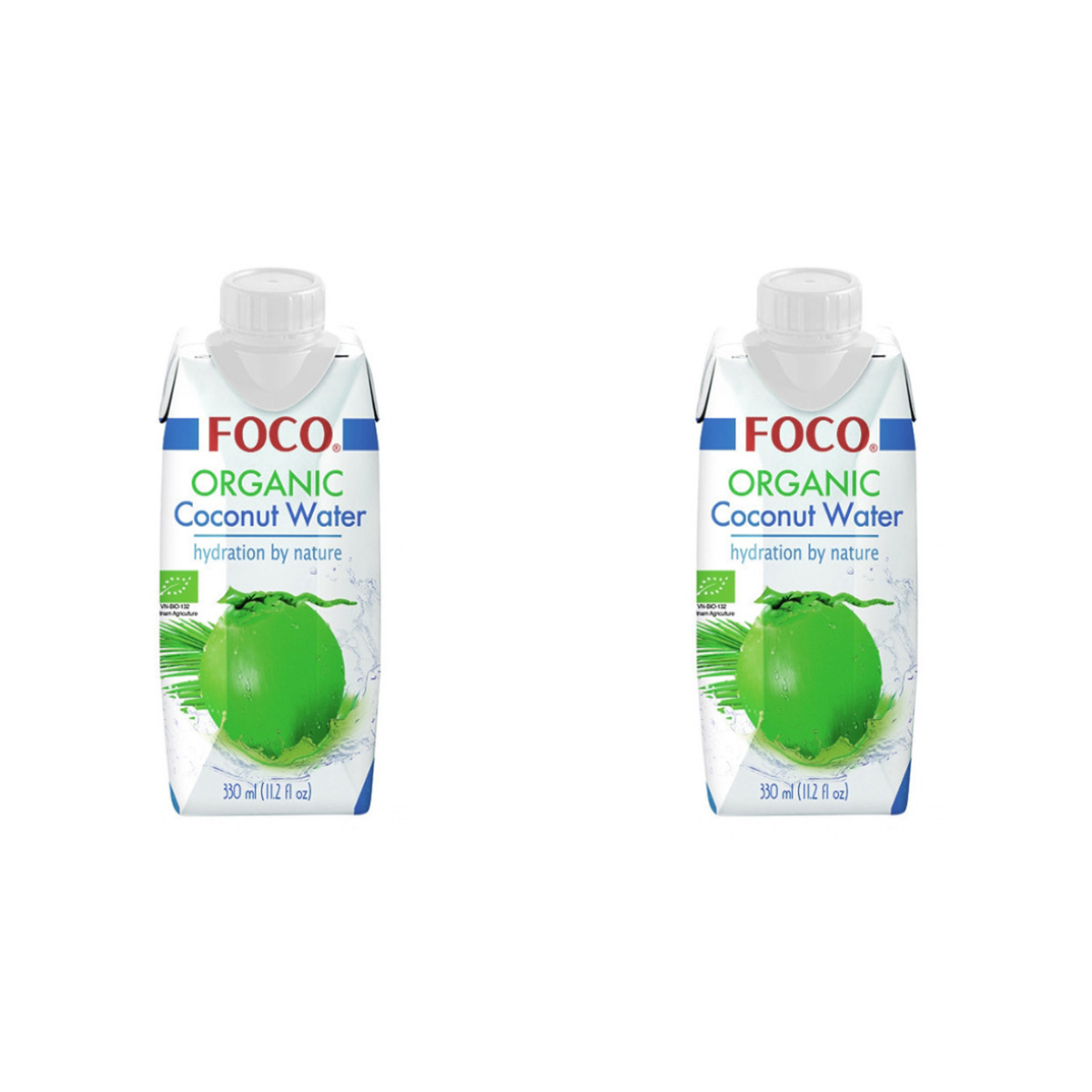 Вода кокосовая foco organic, без сахара 2 шт по 330 мл