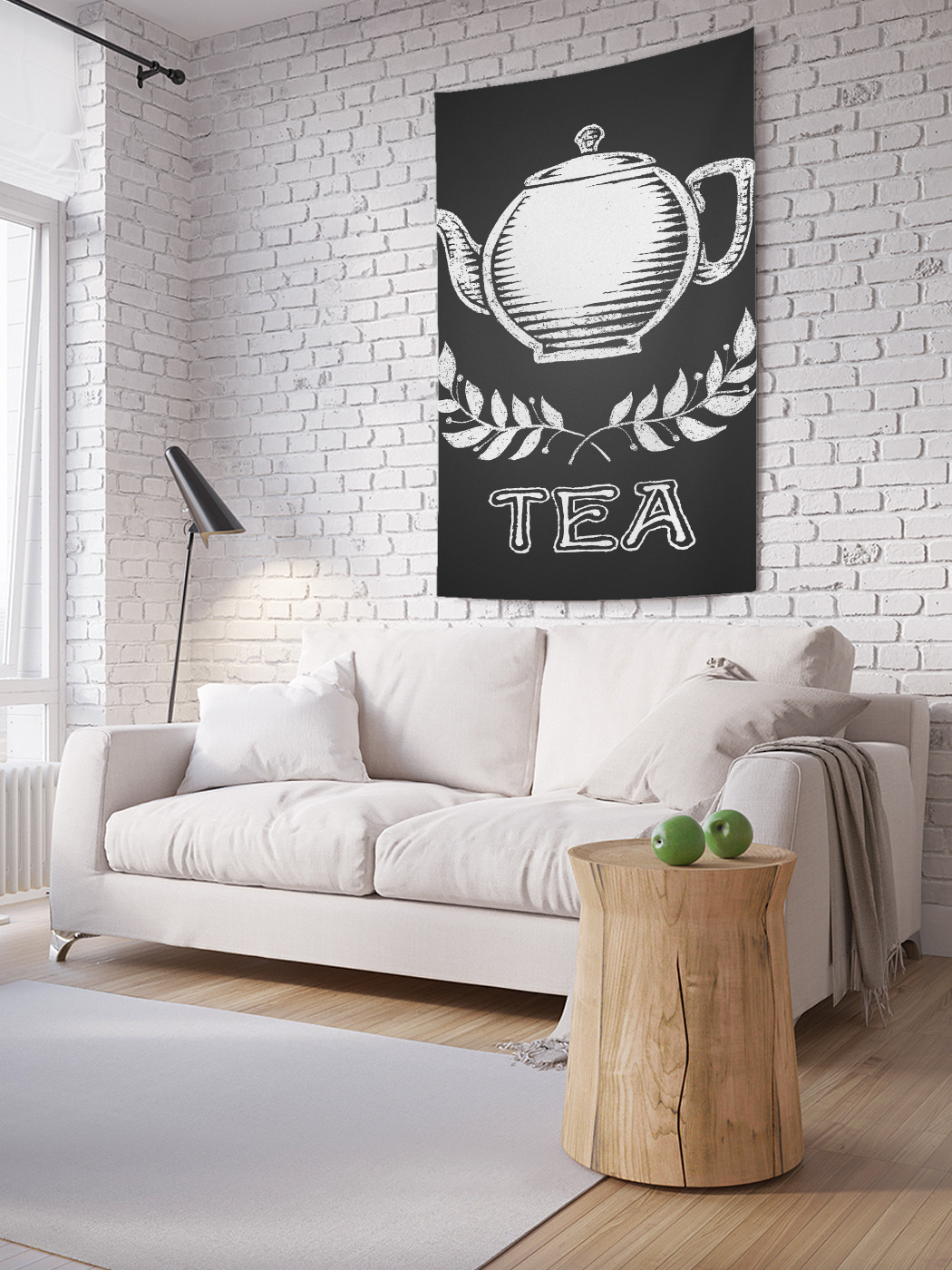 фото Вертикальное фотопанно на стену joyarty "монохромный чайник", 100x150 см