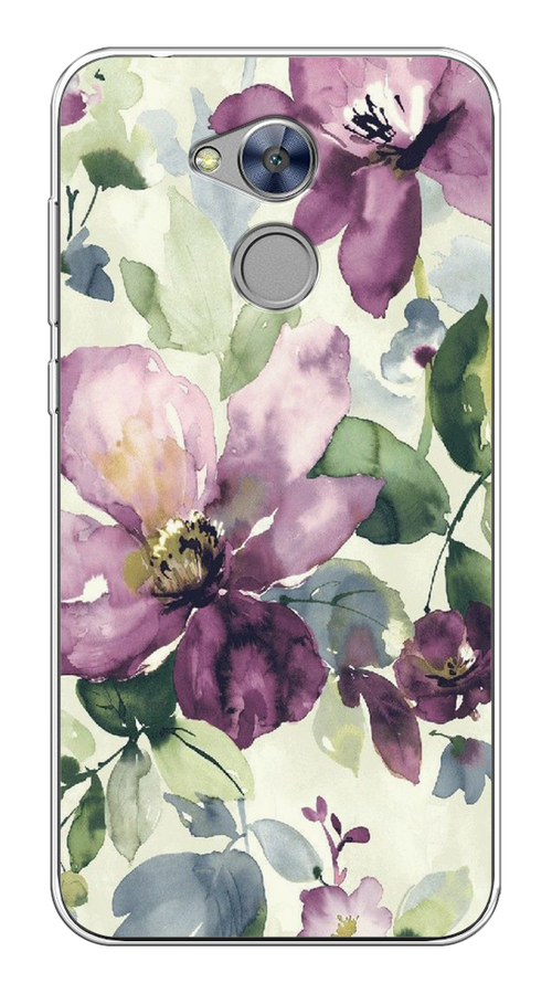 

Чехол Awog на Honor 6A "Сиреневые цветы-акварель", Разноцветный, 63650-10