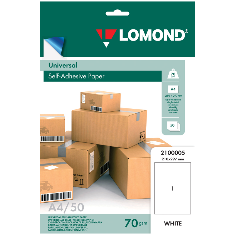 

Бумага для струйной печати Lomond А4 70г матовая пачка 50л. 27 уп., Белый