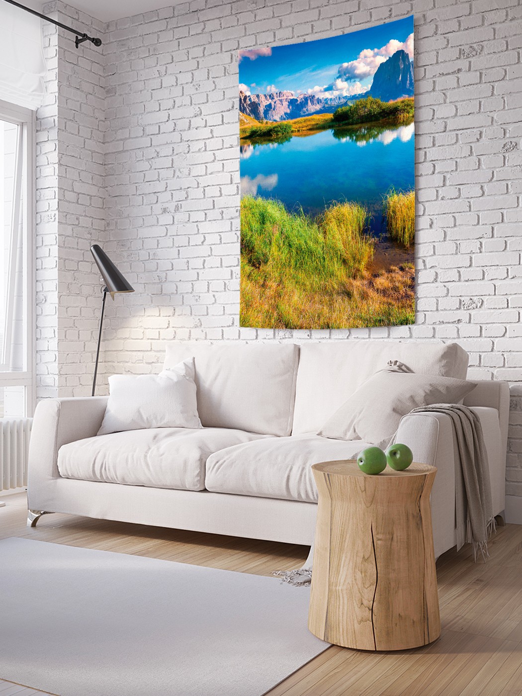 

Вертикальное фотопанно на стену JoyArty Широкие горы вокруг озера 150x200 см, Широкие горы вокруг озера