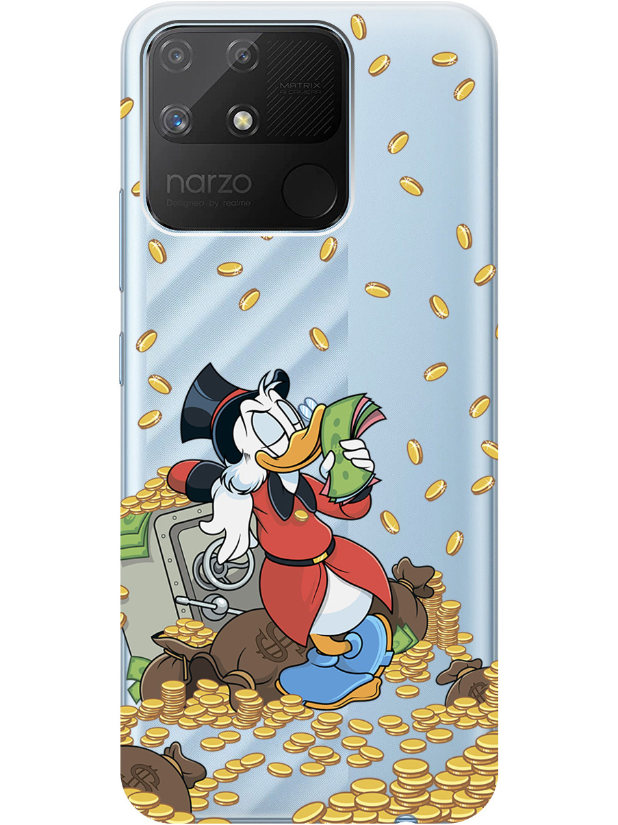 

Силиконовый чехол на Realme narzo 50A с принтом "Скрудж и сейф" прозрачный, 740189971