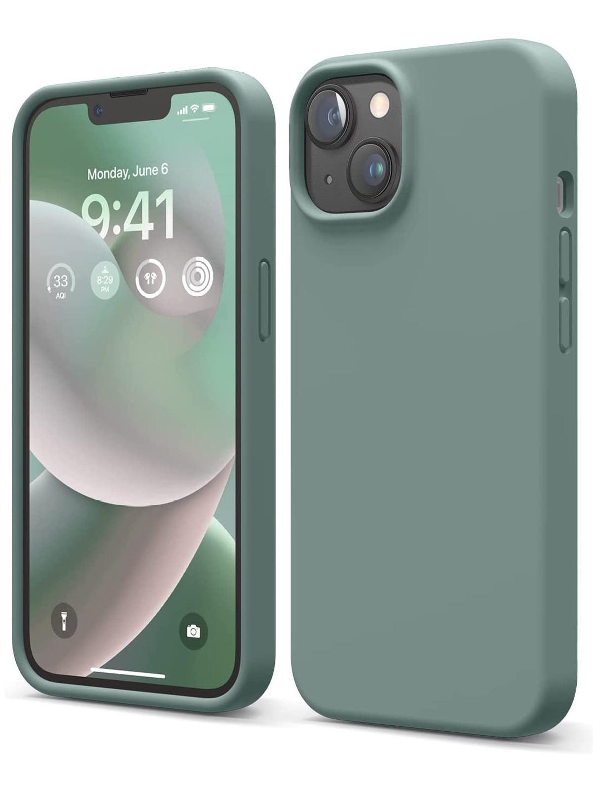 

Чехол Elago для iPhone 14 Midnight Green, Зеленый, Soft silicone