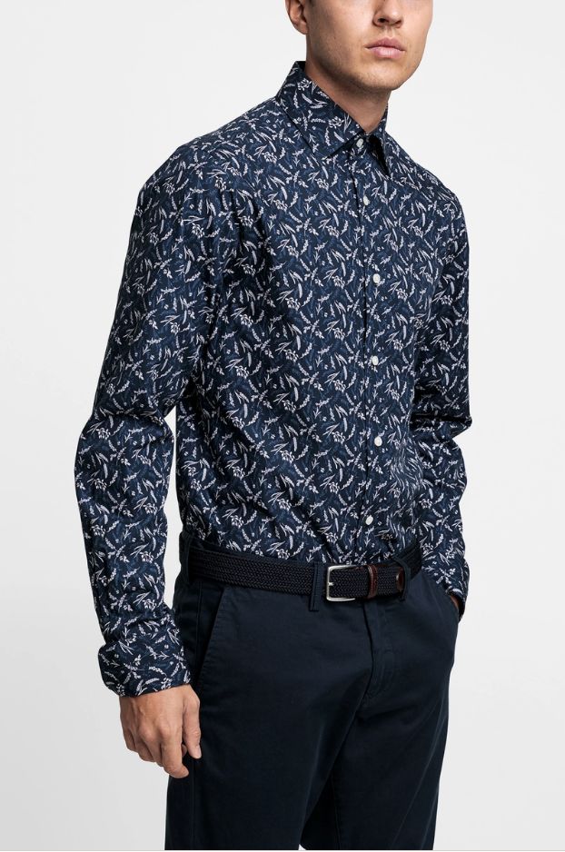 

Рубашка мужская GANT 3053616 синяя XL, Синий, 3053616
