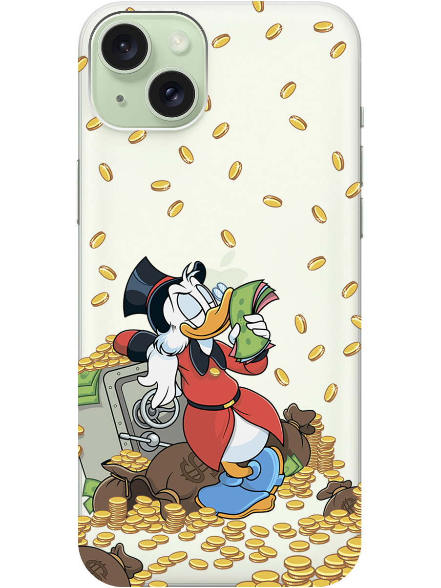 

Силиконовый чехол на Apple iPhone 15 Plus с принтом "Скрудж и сейф" прозрачный, Белый;красный;прозрачный, 775147971