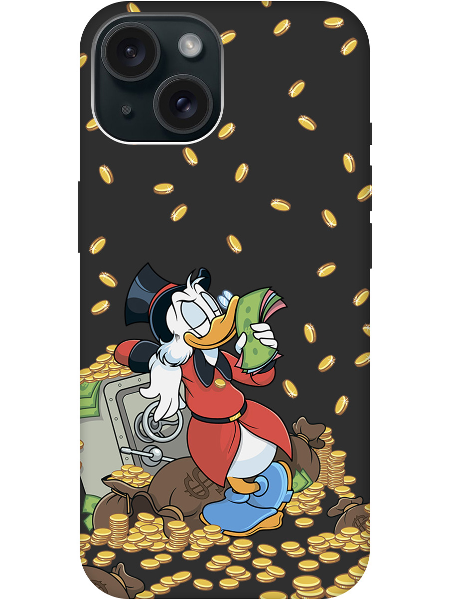 

Силиконовый чехол на Apple iPhone 15 с принтом "Скрудж и сейф" матовый черный, Черный;белый;красный, 775147871