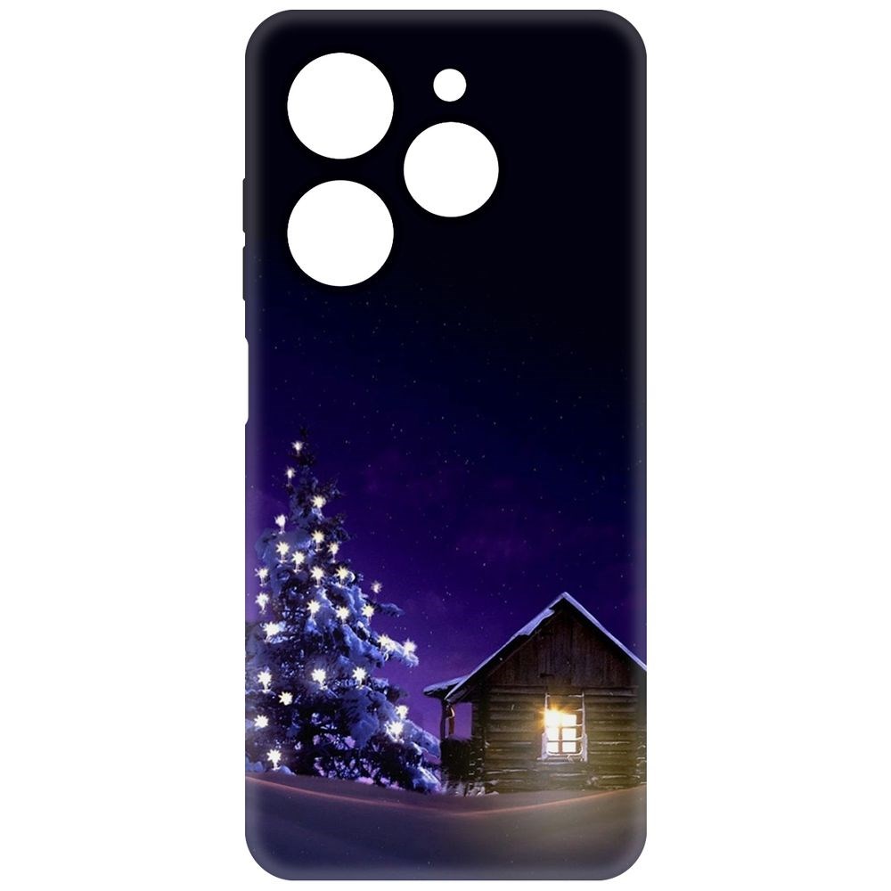 

Чехол-накладка Krutoff Soft Case Зимний домик для Tecno Spark Go 2024 черный