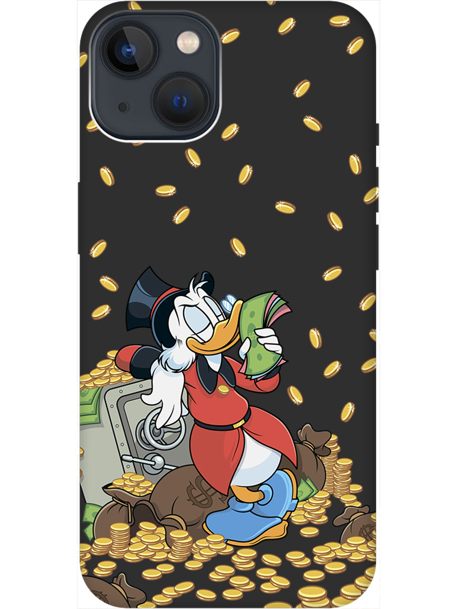 

Силиконовый чехол на Apple iPhone 13 с принтом "Скрудж и сейф" матовый черный, Черный;белый;красный, 732240971