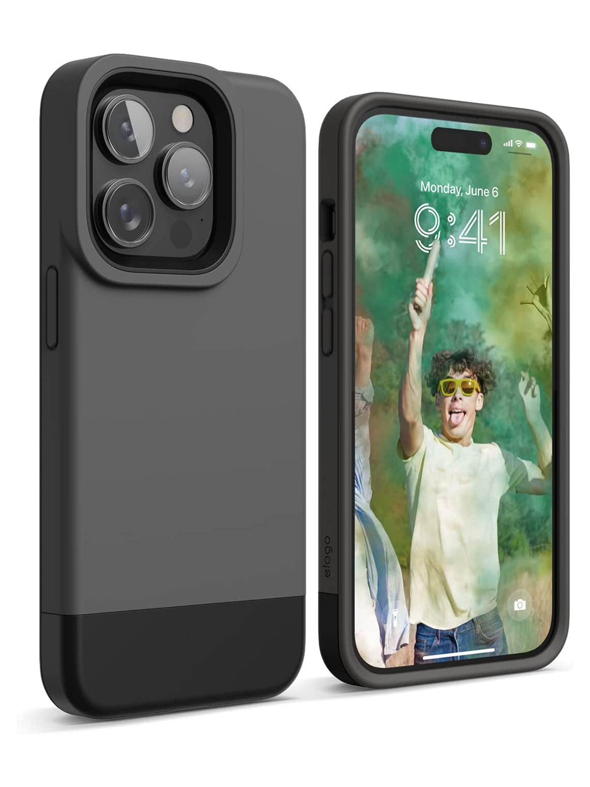 

Чехол Elago для iPhone 14 Pro Max GLIDE Grey/Black, Серый;черный, GLIDE