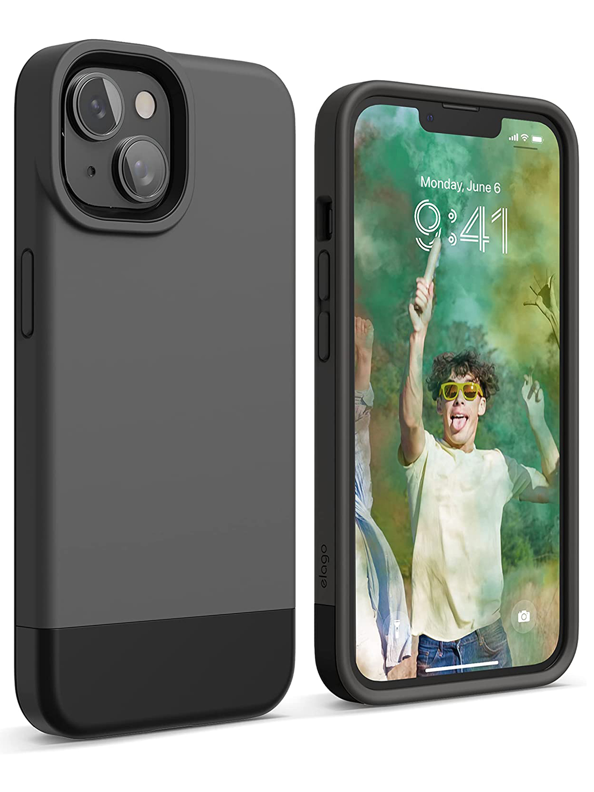 

Чехол Elago для iPhone 14 Dark Grey/Black, Серый;черный, GLIDE