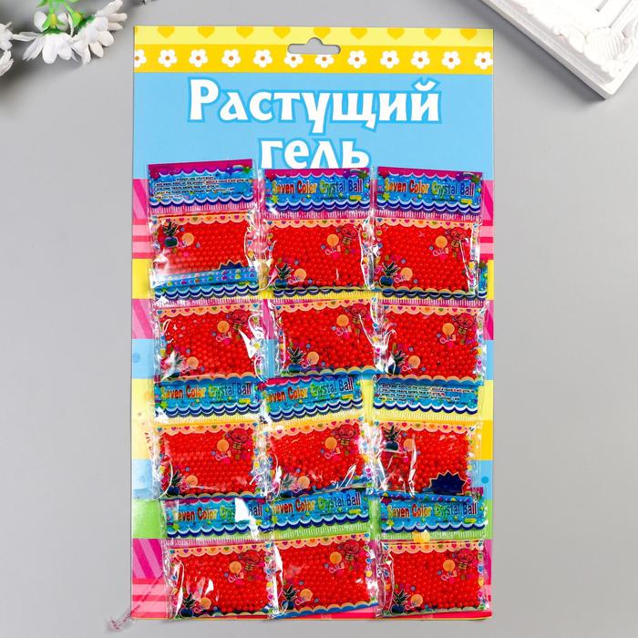 

Растущий гель однотонный "Красный" набор 12 пакетов на блистере 5 гр 28х17 см