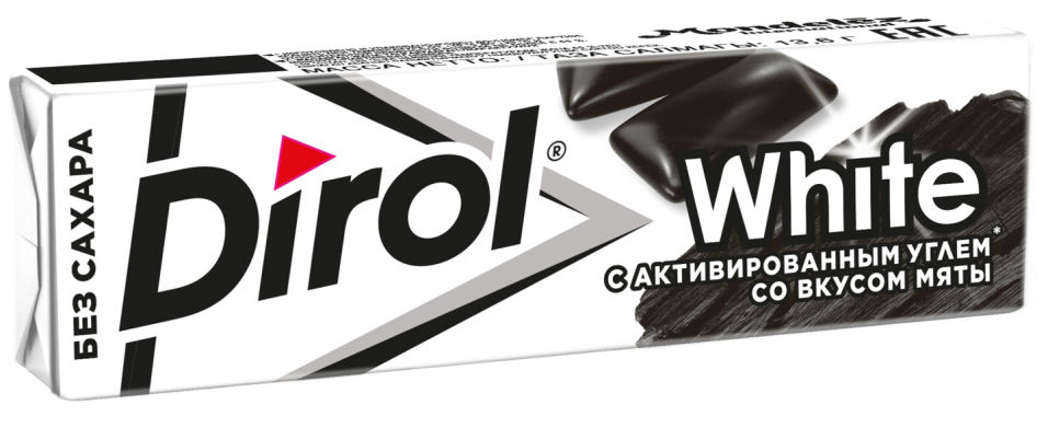 Жевательная резинка Dirol White с активированным углем и вкусом мяты 13.6г