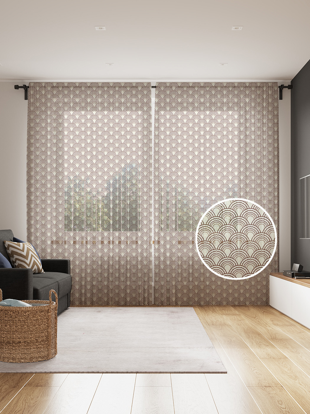 

Фототюль JoyArty "Кольчуга моно", 145x265см (2 полотна со шторной лентой + 50 крючков), Кольчуга моно