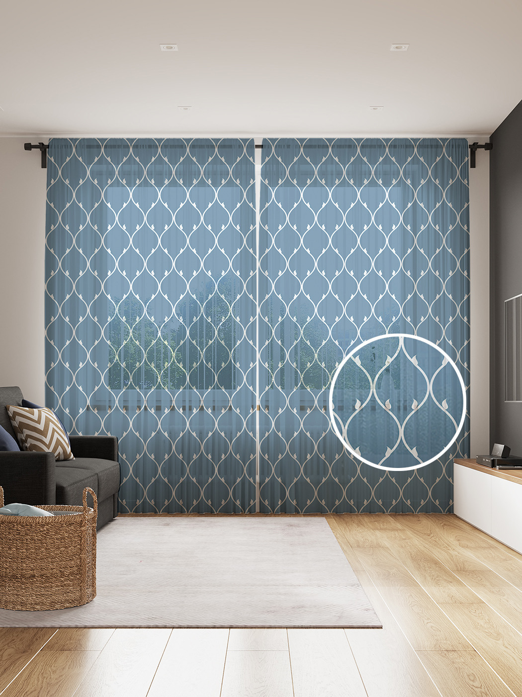 

Фототюль JoyArty "Восточные изгибы сетки" 145x265см, 2 полотна, лента, 50 крючков, Восточные изгибы сетки