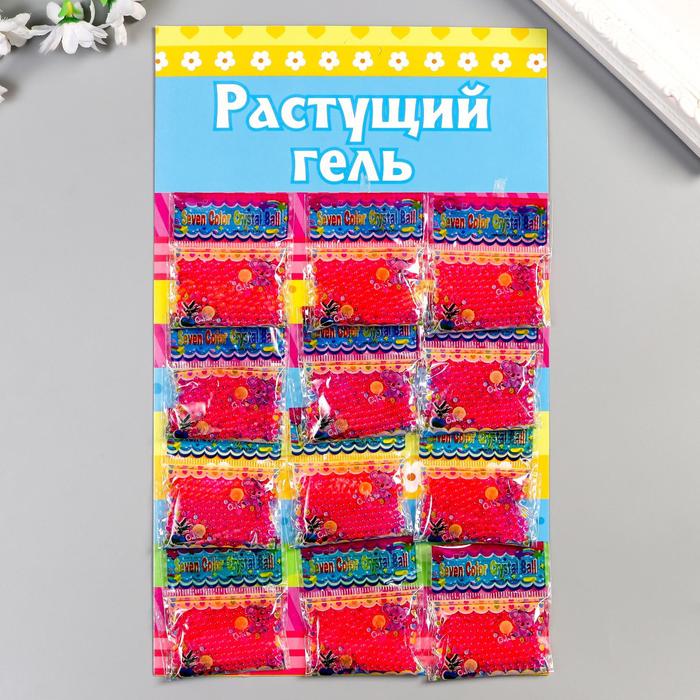 

Растущий гель однотонный "Ярко-розовый" набор 12 пакетов на блистере 5 гр 28х17 см