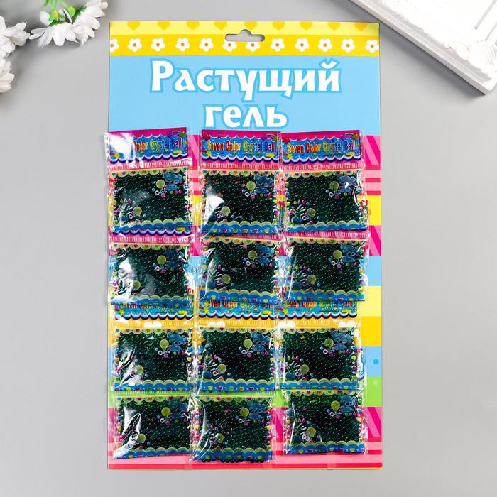 

Растущий гель однотонный "Тёмно-зелёный" набор 12 пакетов на блистере 5 гр 28х17 см