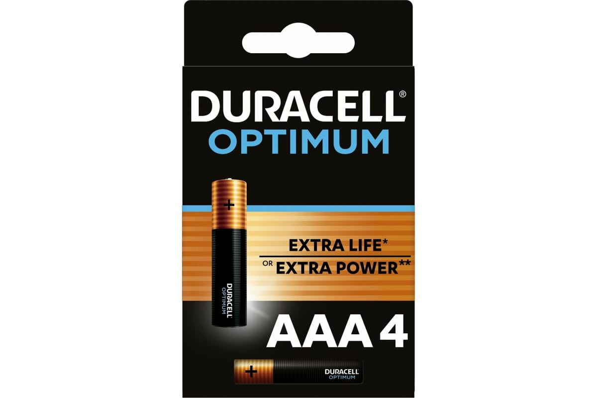 Батарейка Алкалиновая Duracell Optimum Aaa 1,5v Упаковка 4 Шт. Б0056021 DURACELL Б0056021
