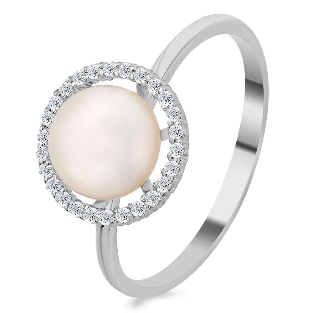 

Кольцо из серебра р. , 585Gold 701013239, жемчуг культивированный\фианит, 701013239