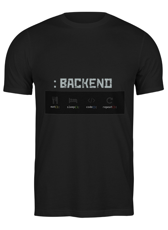 

Футболка мужская Printio Backend developer черная L, Черный, Backend developer