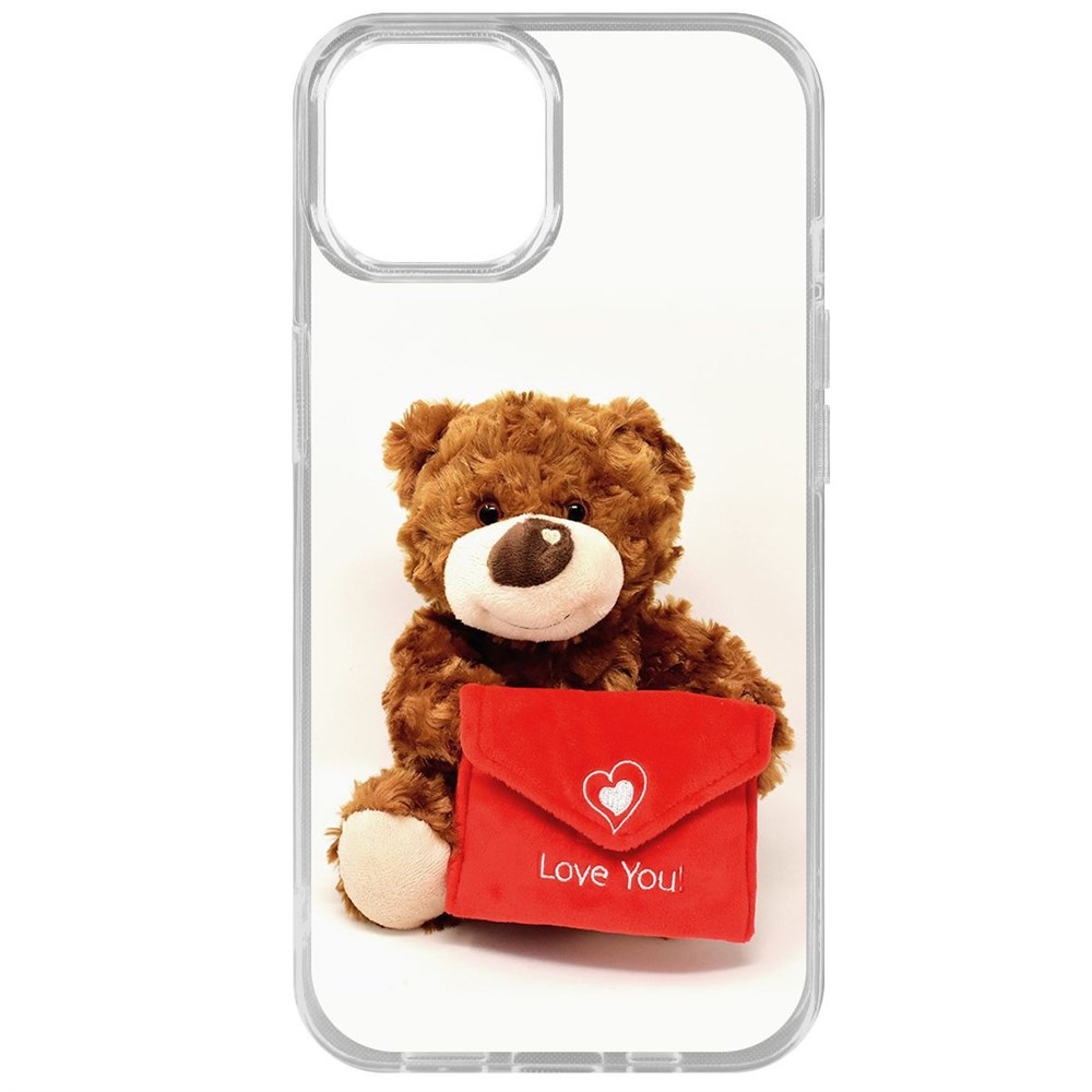 

Чехол-накладка Krutoff Clear Case Медвежонок тебя любит для iPhone 15, Прозрачный