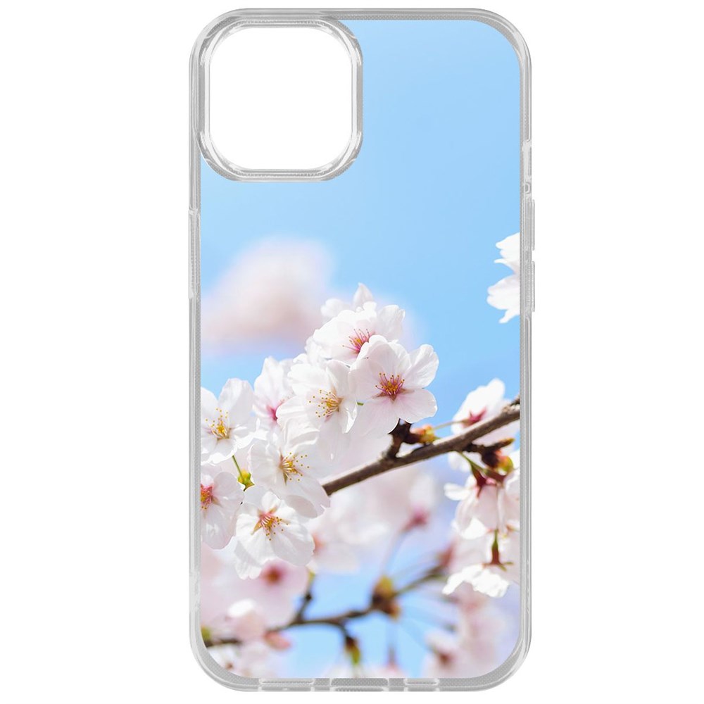 

Чехол-накладка Krutoff Clear Case Цветение для iPhone 15, Прозрачный