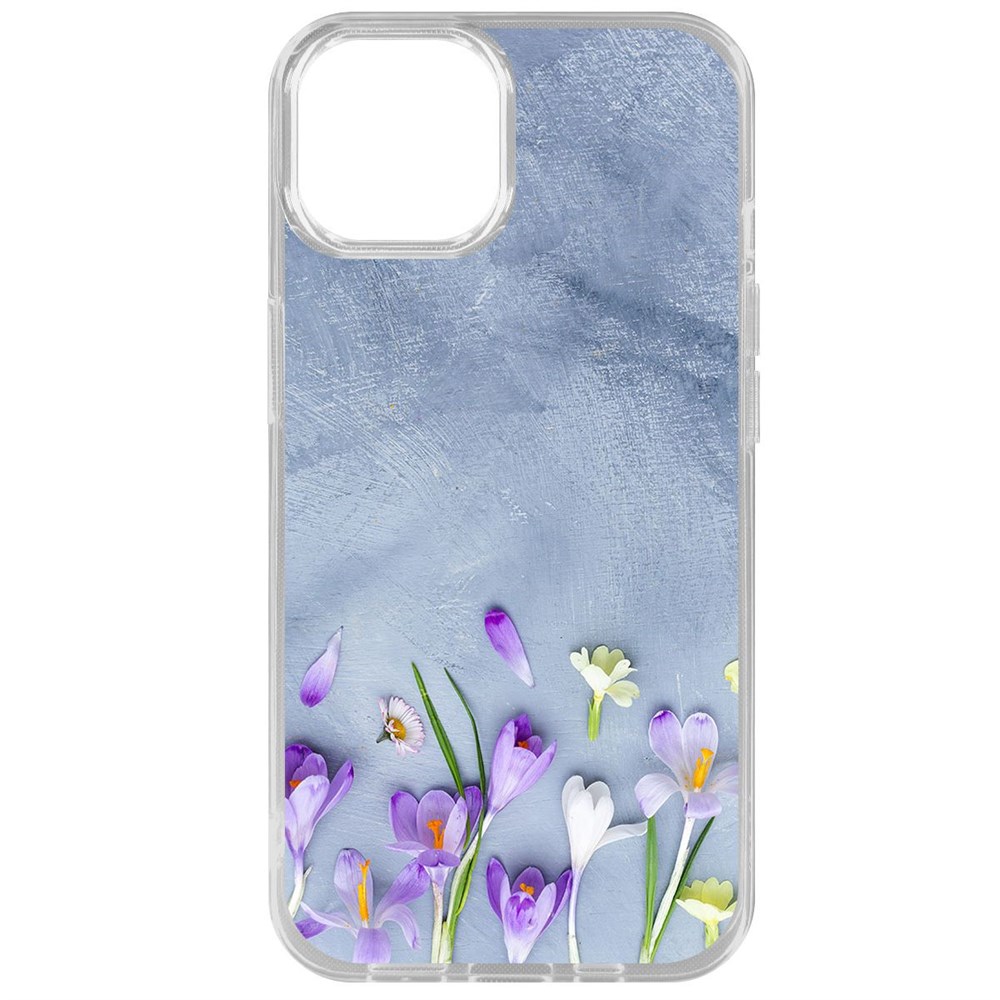 

Чехол-накладка Krutoff Clear Case Цветочное настроение для iPhone 15, Прозрачный