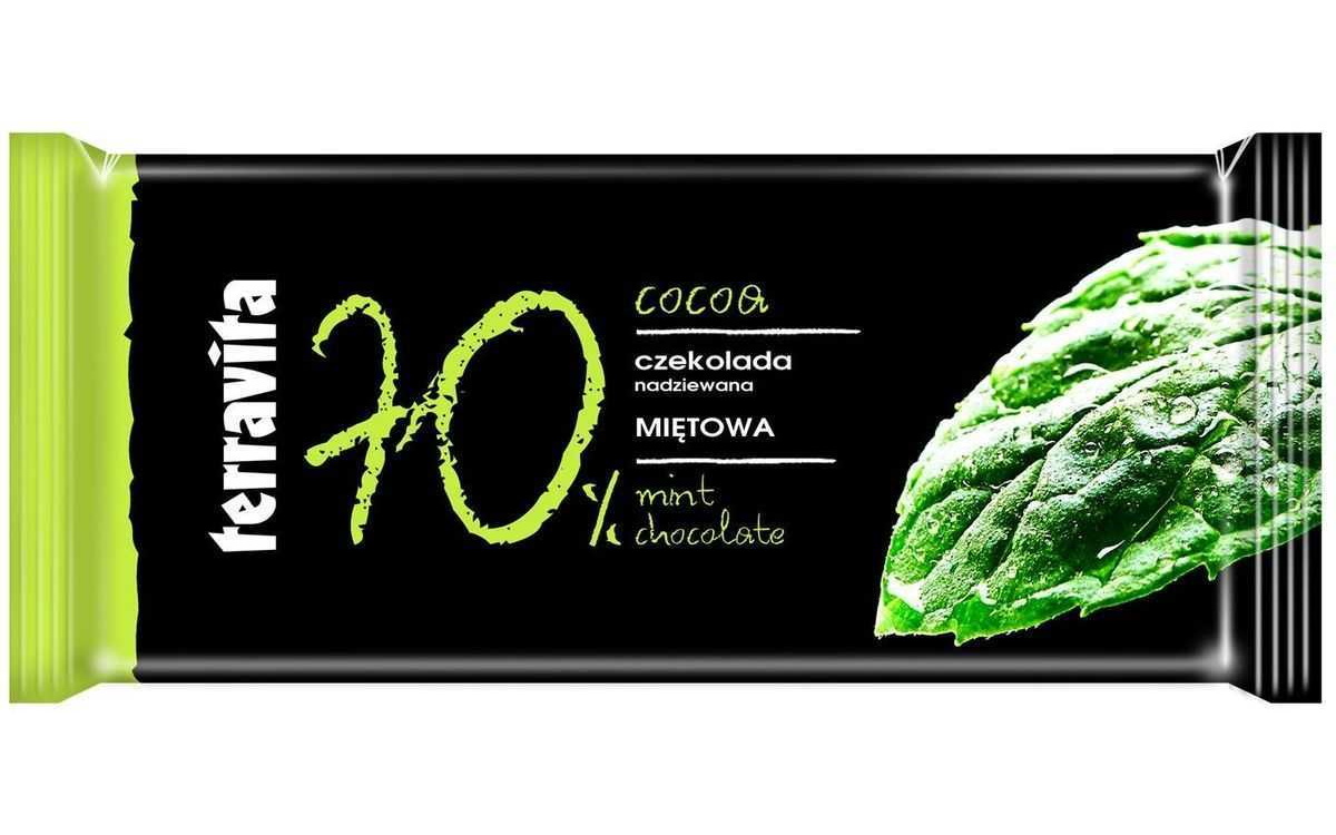 

Шоколад горький Terravita 70% с мятой 90 г