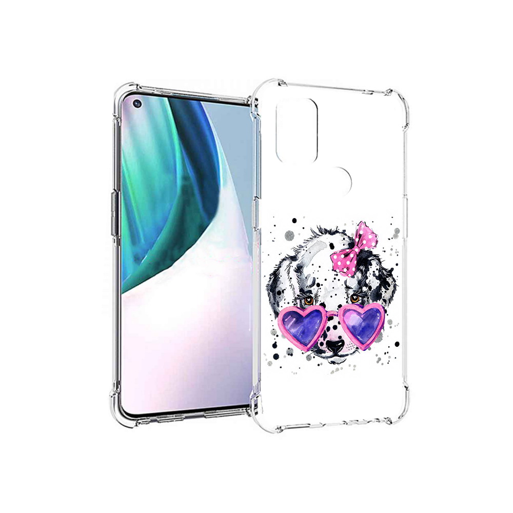 

Чехол MyPads Tocco для OnePlus Nord N10 5G долматинец в очках (PT227047.129.337), Прозрачный, Tocco
