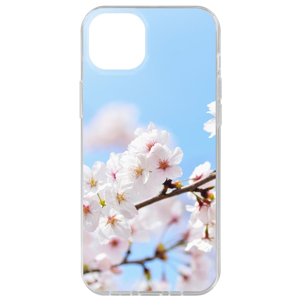 

Чехол-накладка Krutoff Clear Case Цветение для iPhone 15 Plus, Прозрачный