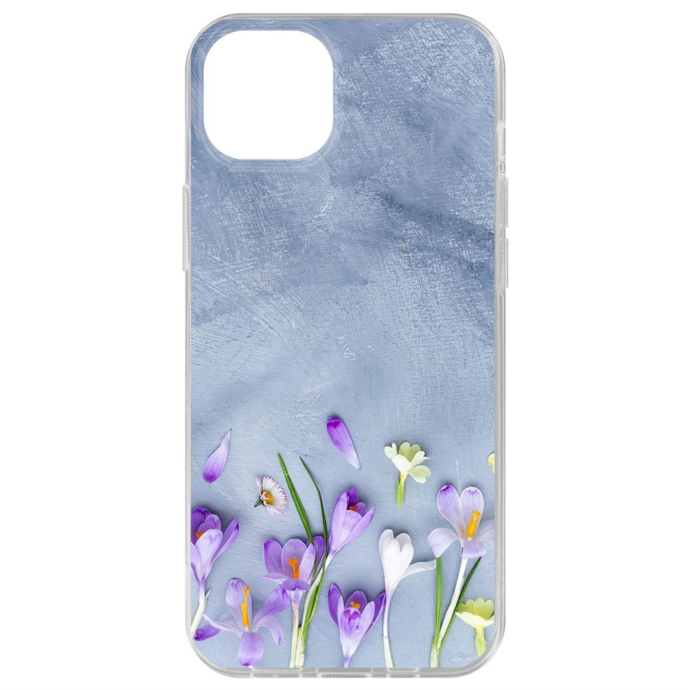 

Чехол-накладка Krutoff Clear Case Цветочное настроение для iPhone 15 Plus, Прозрачный