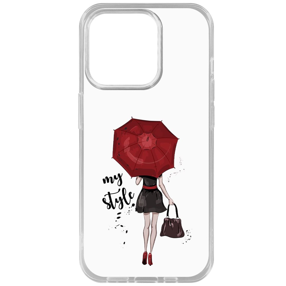

Чехол-накладка Krutoff Clear Case Мой стиль для iPhone 15 Pro, Прозрачный